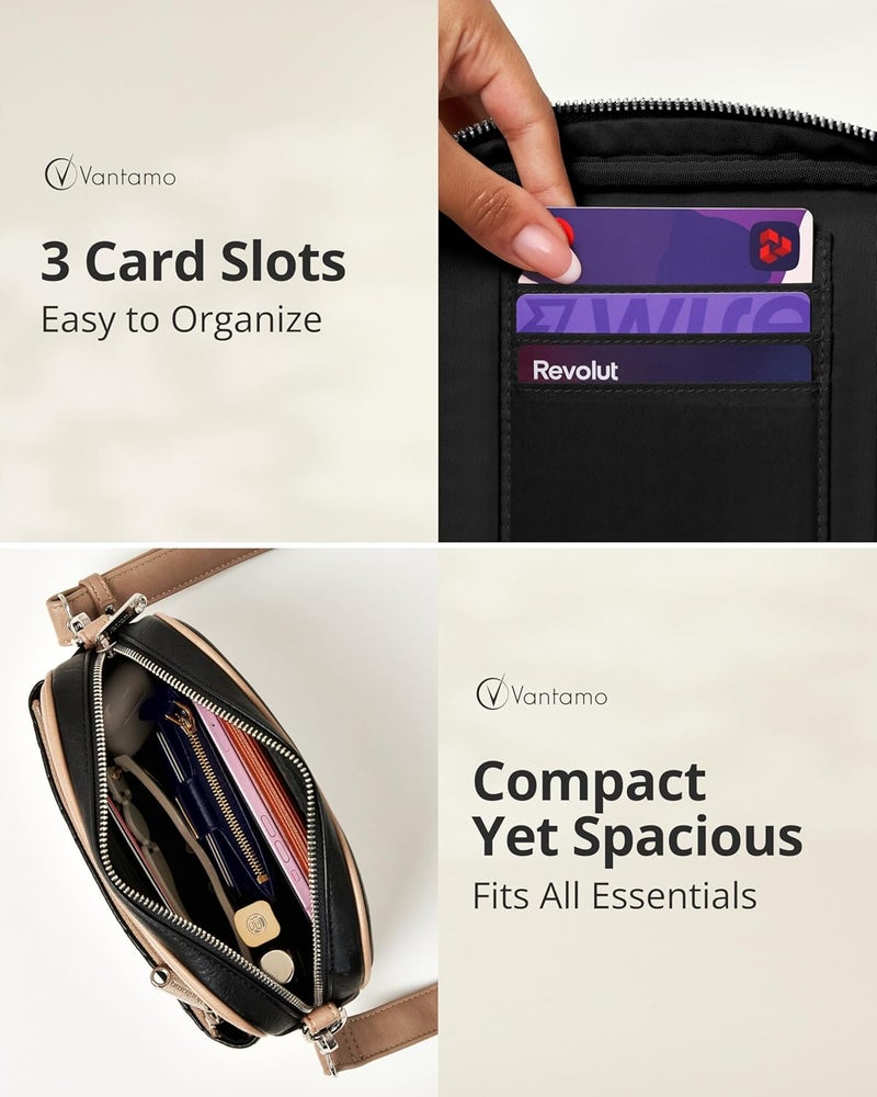 Vantamo Crossbody Bags For Women with Anti-Pickpocket Clip, Premium Purses for Women, Adjustable Strap Handbags & Gift Box - Image 3